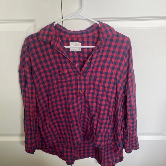 American Eagle Outfitters Tops - American eagle, flannel button down pullover